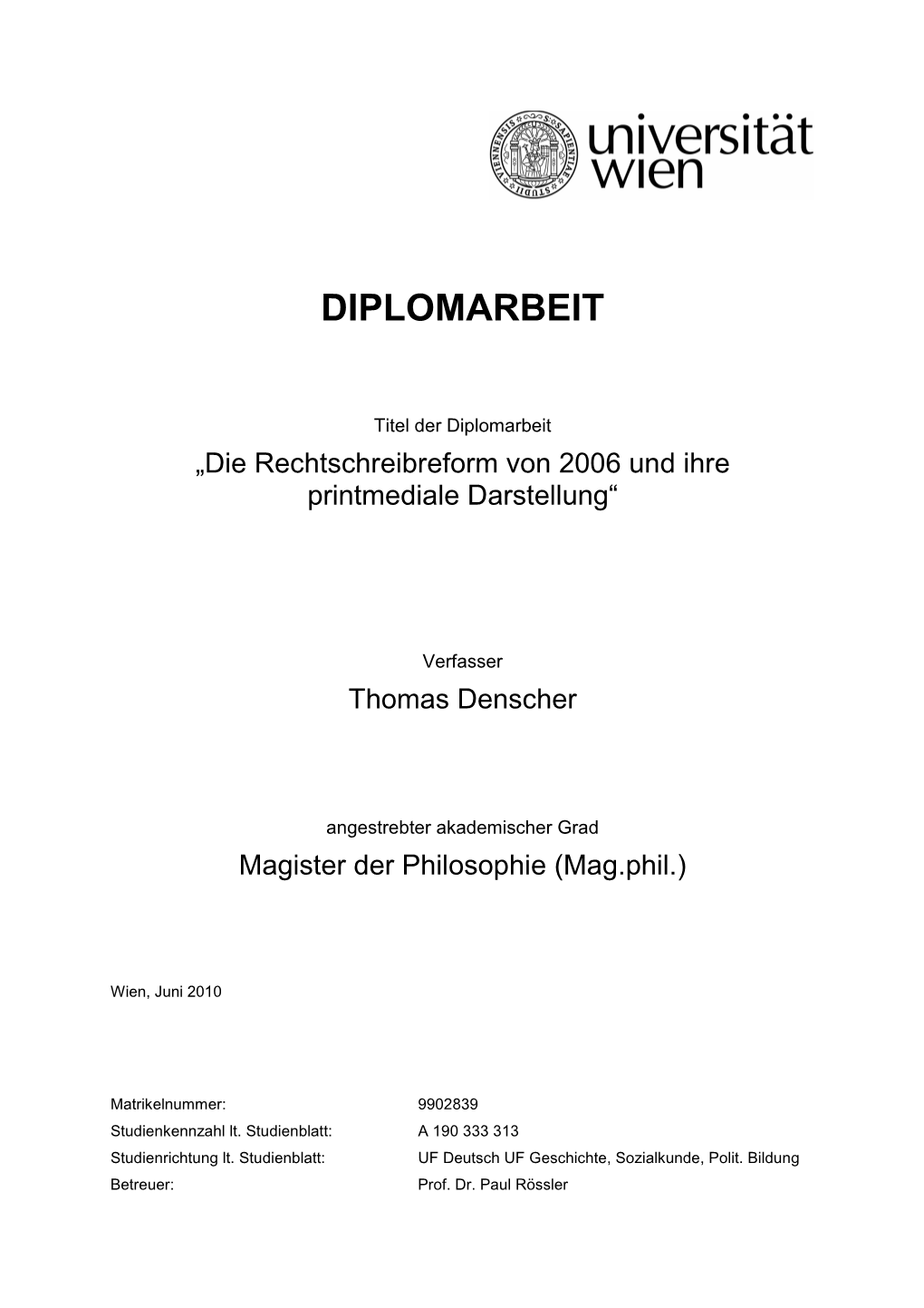 Diplomarbeit