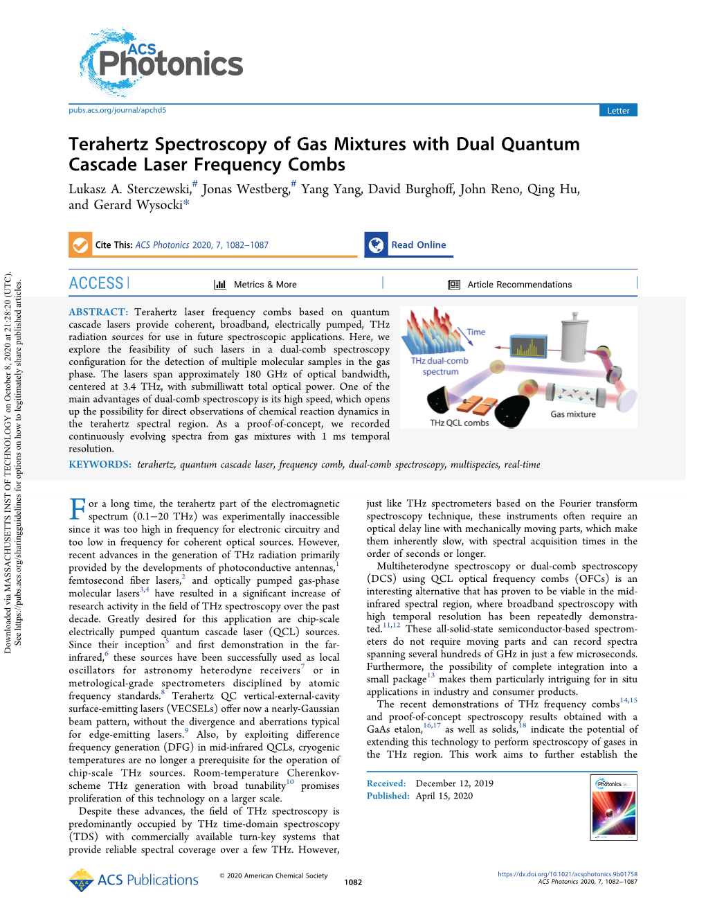 Terahertz Spectroscopy of Gas Mixtures with Dual Quantum Cascade Laser Frequency Combs # # Lukasz A