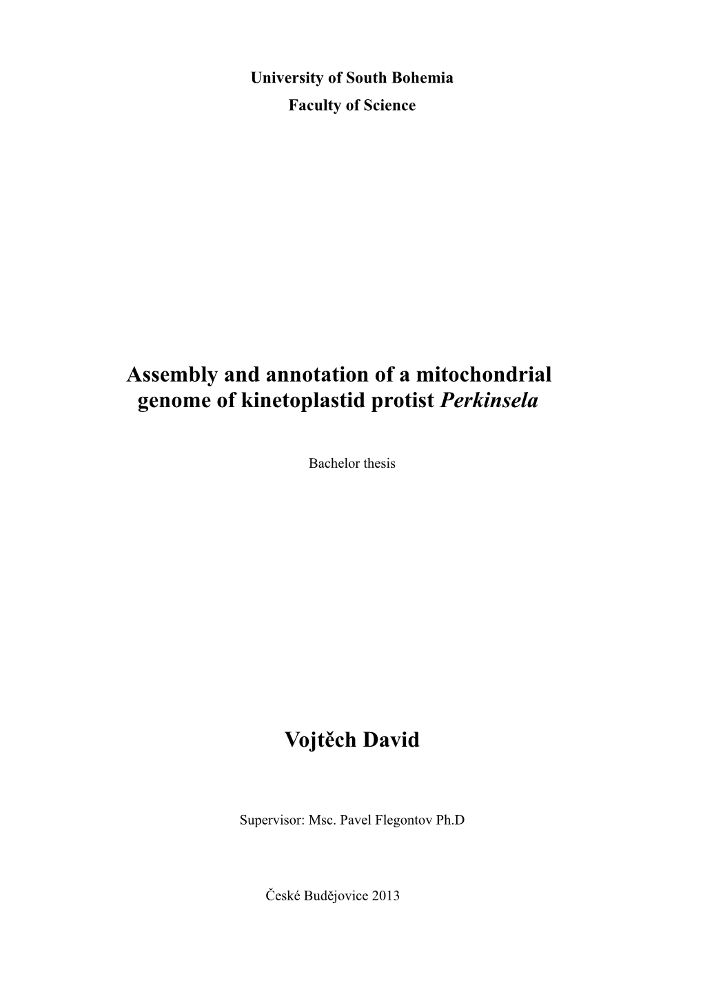 Assembly and Annotation of a Mitochondrial Genome of Kinetoplastid Protist Perkinsela