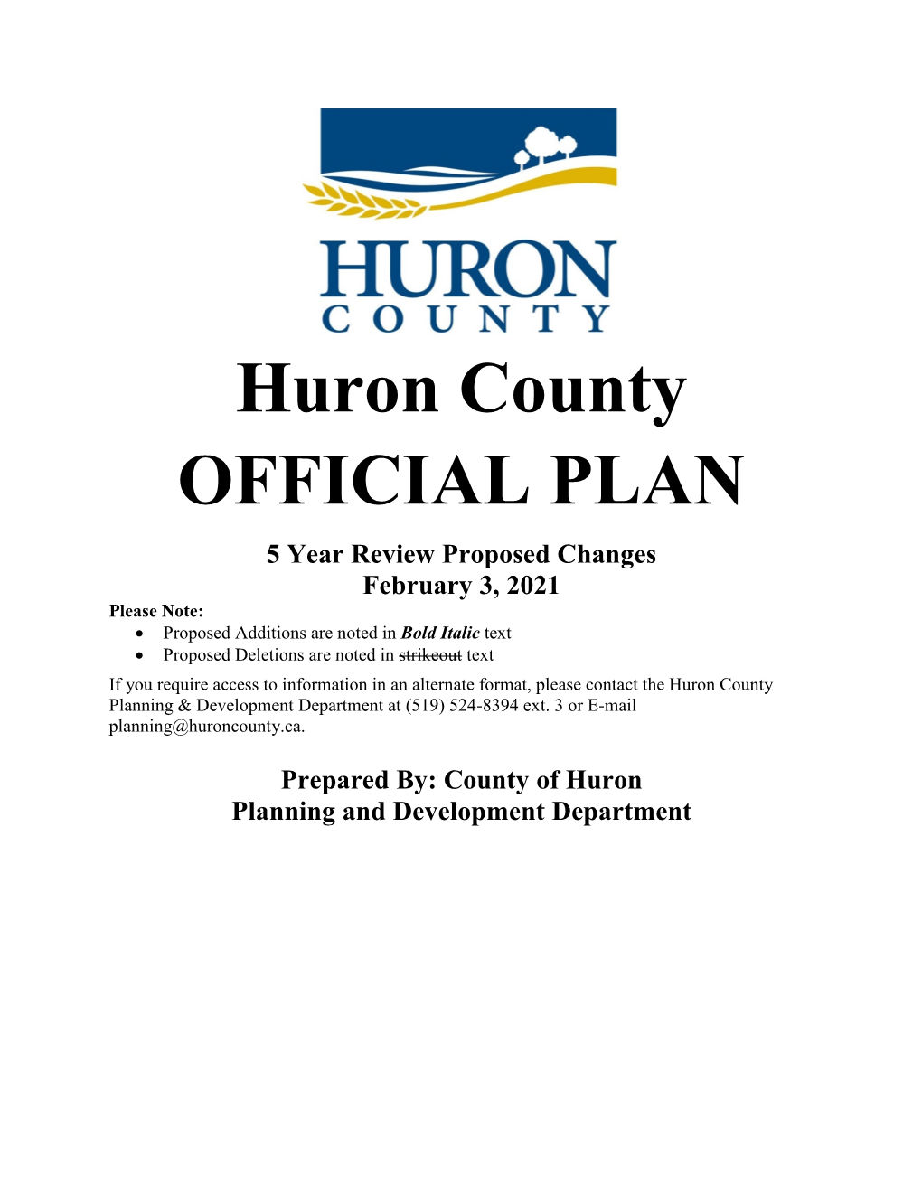 Huron County OFFICIAL PLAN