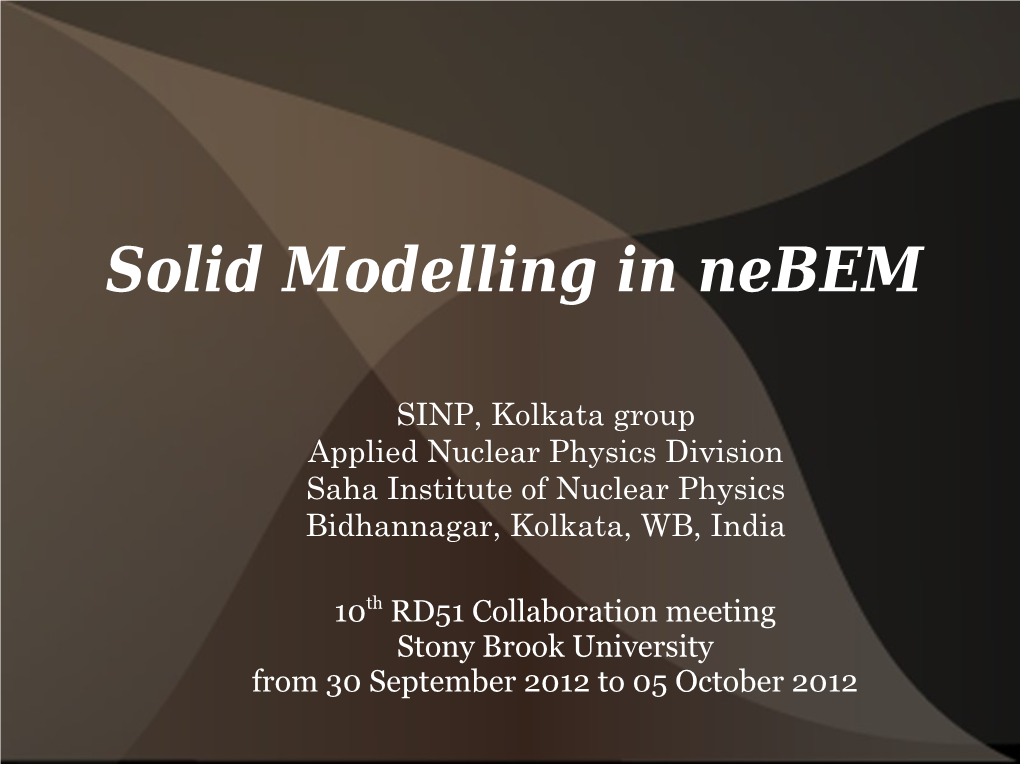 Solid Modelling in Nebem