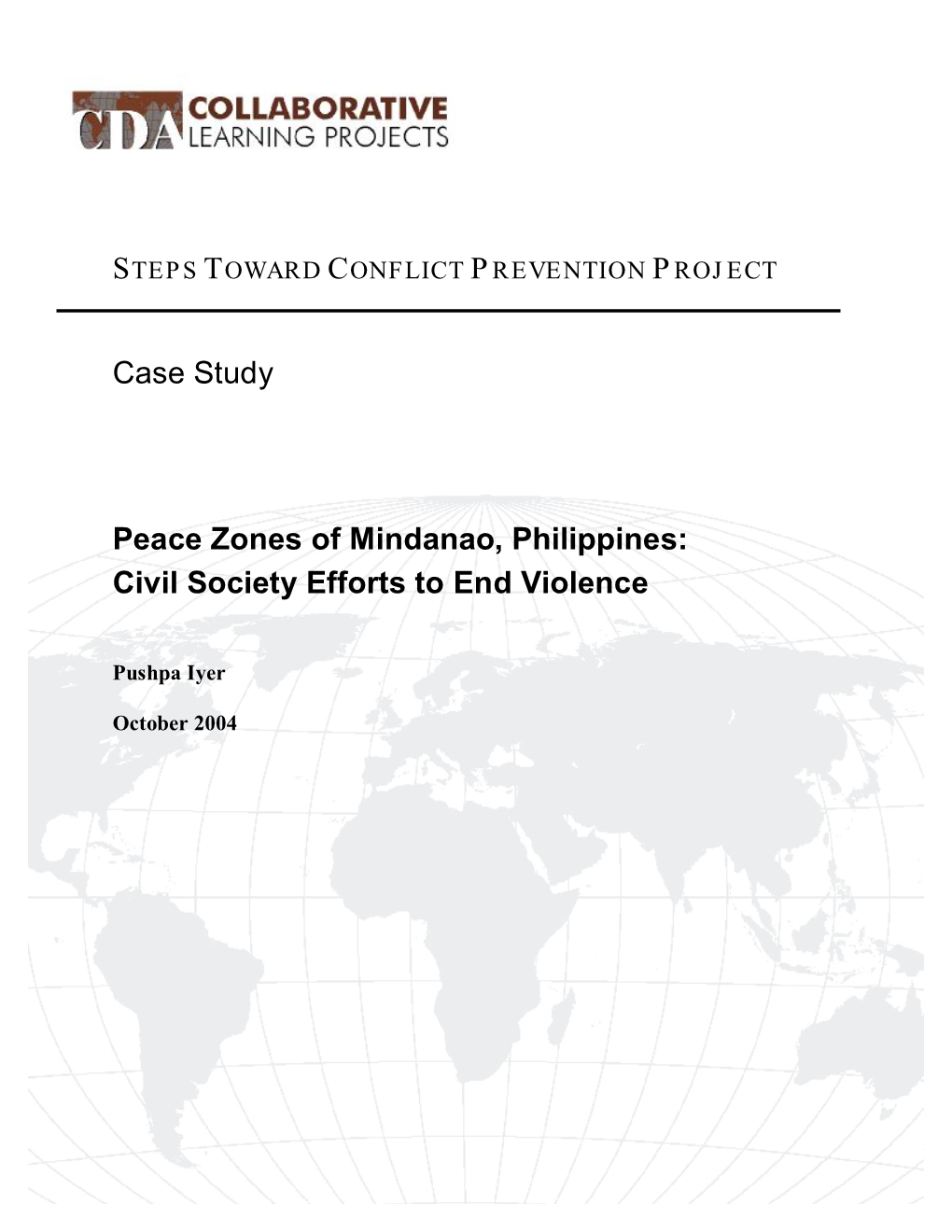 Case Study Peace Zones of Mindanao, Philippines