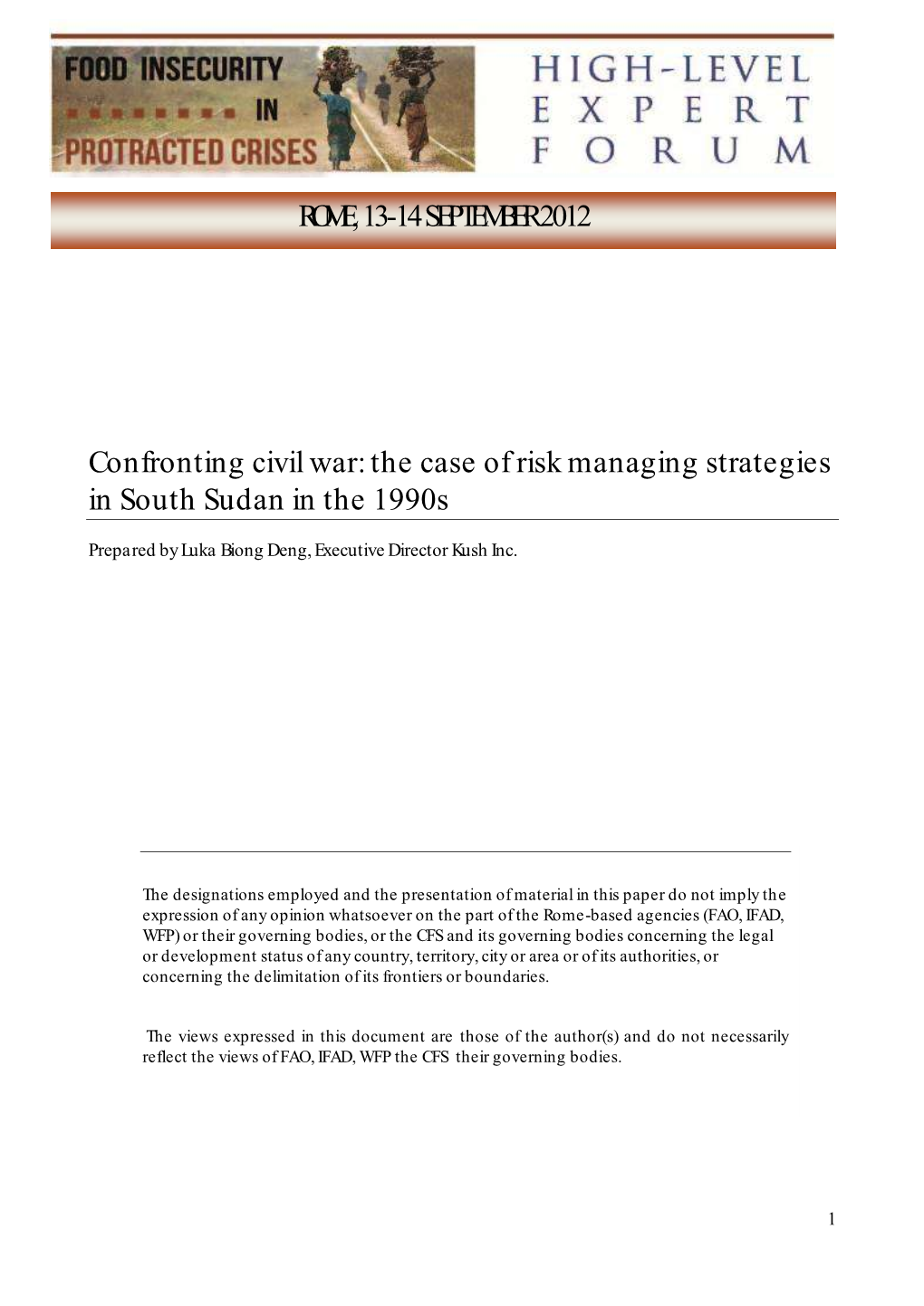 Confronting Civil War: the Case of Risk Management Strategies in South Sudan in the 1990S