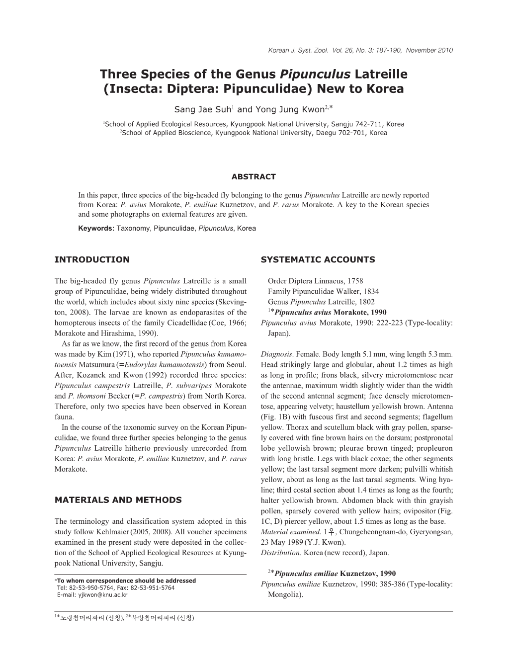 Three Species of the Genus Pipunculus Latreille (Insecta: Diptera: Pipunculidae) New to Korea