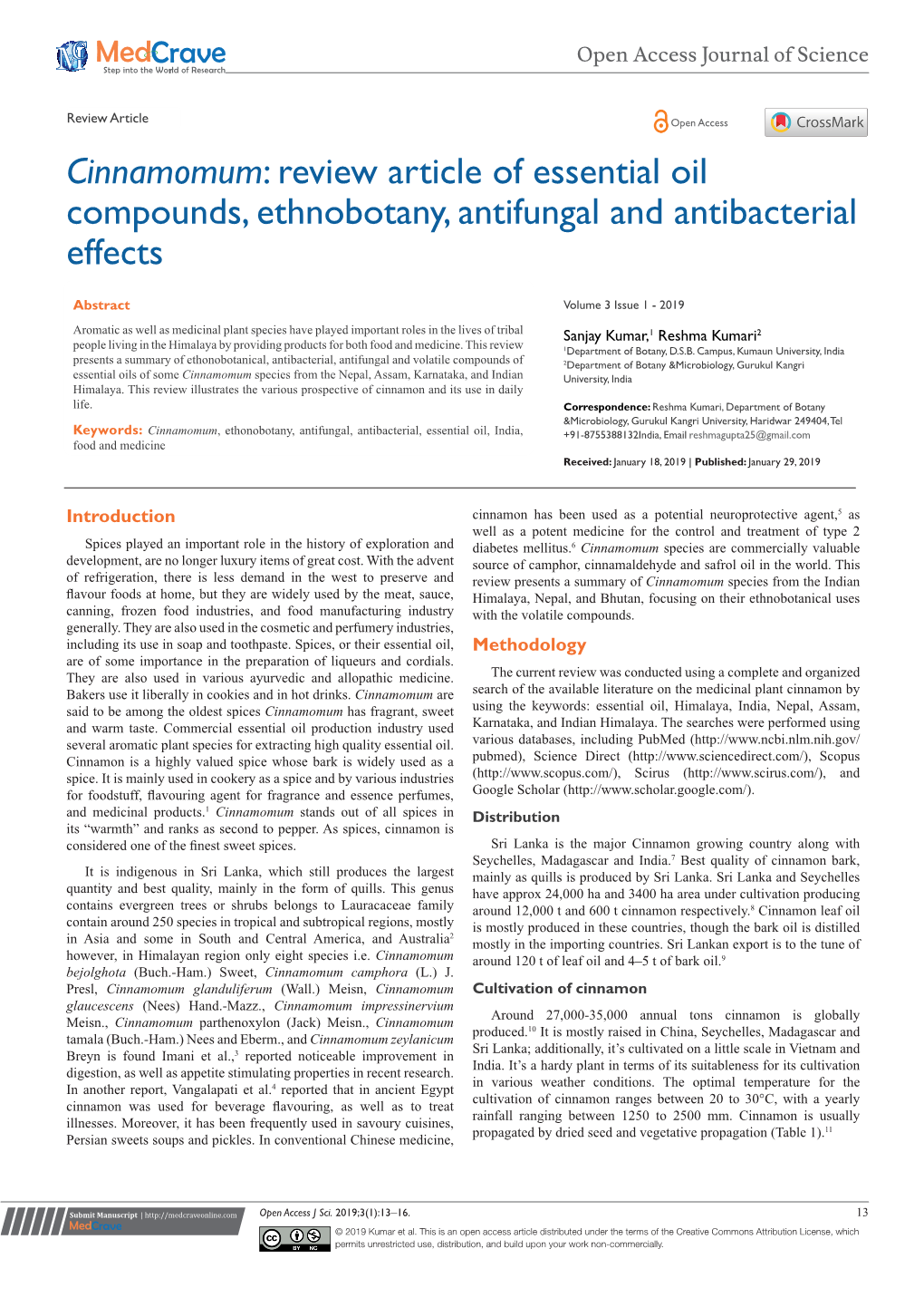 Cinnamomum: Review Article of Essential Oil Compounds, Ethnobotany, Antifungal and Antibacterial Effects