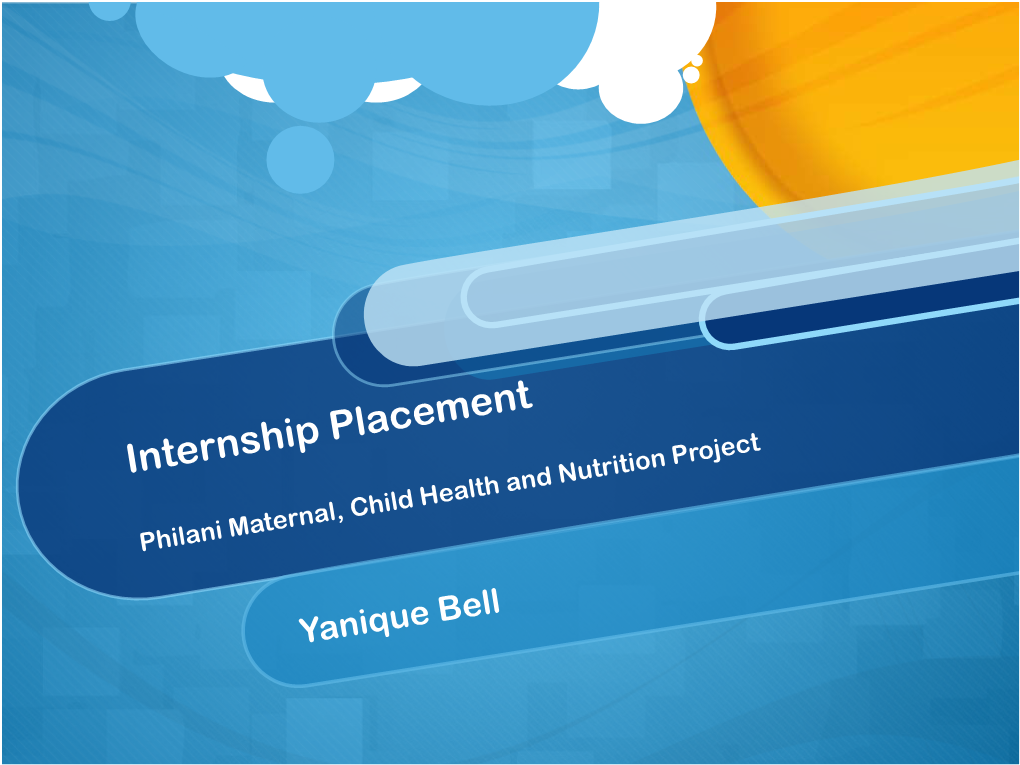 Internship Placemnt Philani Maternal, Child, Health and Nutrition Project