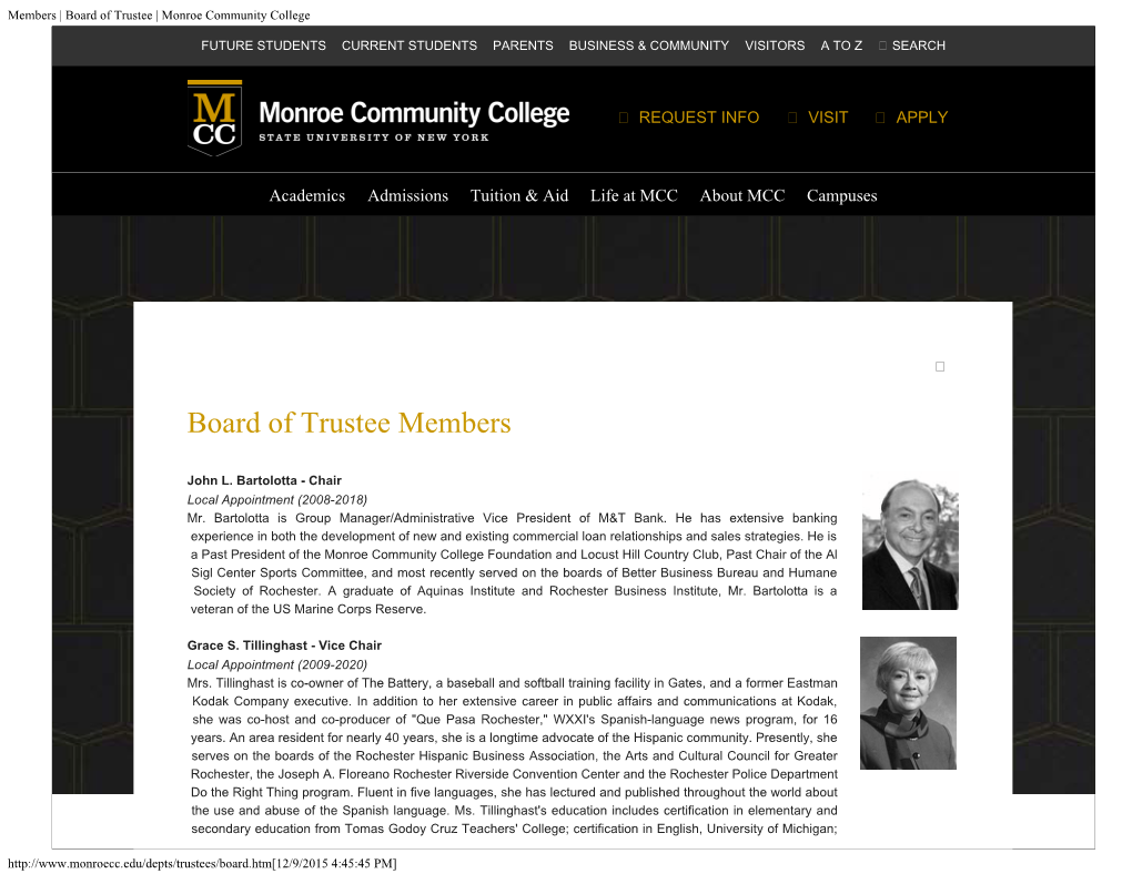 Members | Board of Trustee | Monroe Community College