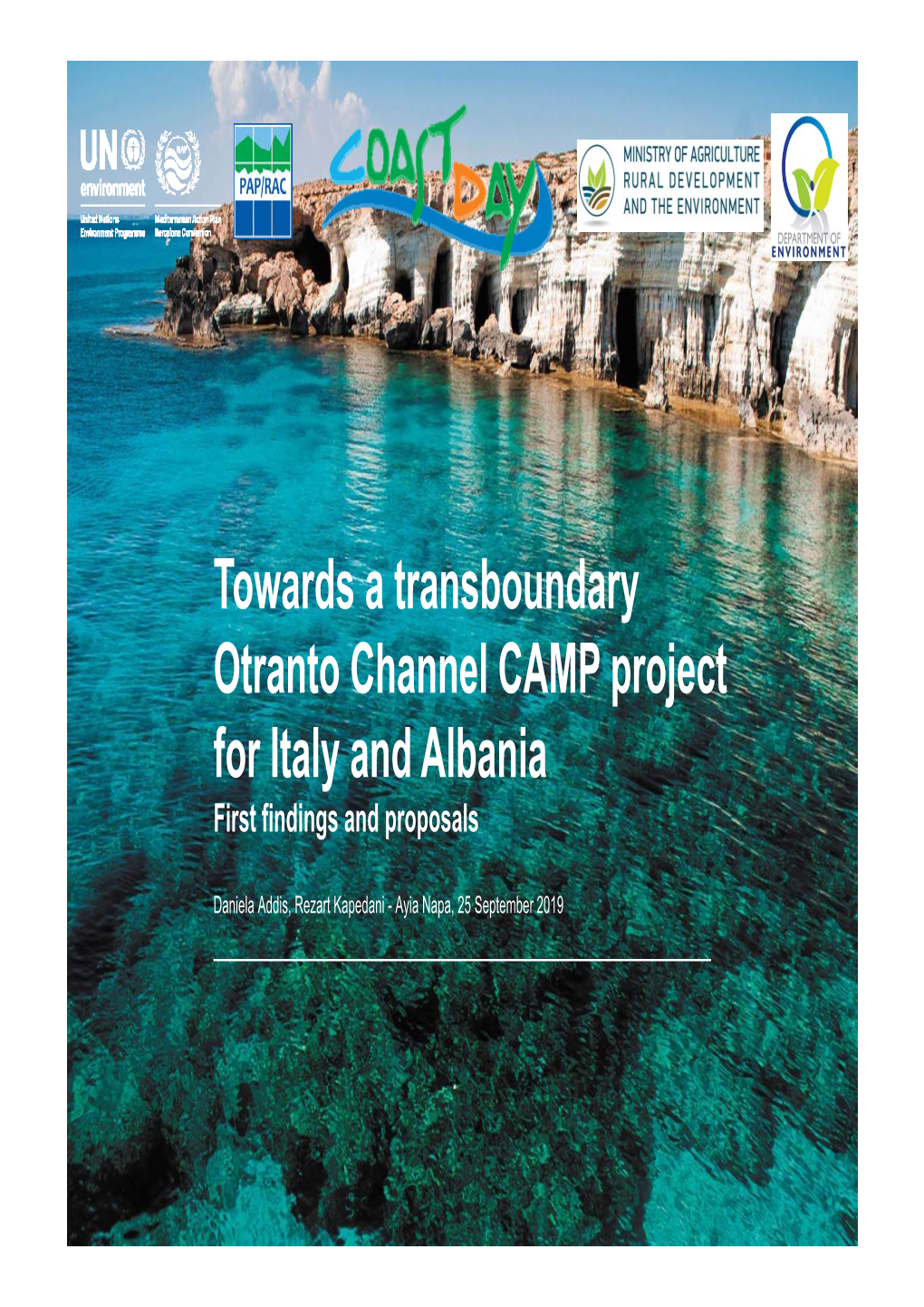 Towards a Transboundary Otranto Channel CAMP Project for Italy and Albania First Findings and Proposals