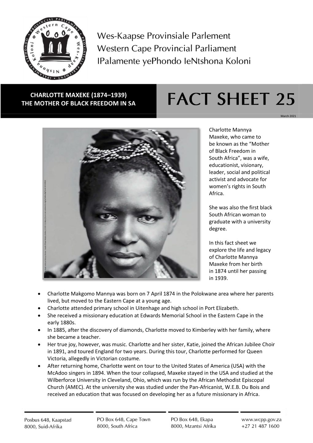 Fact Sheet 25