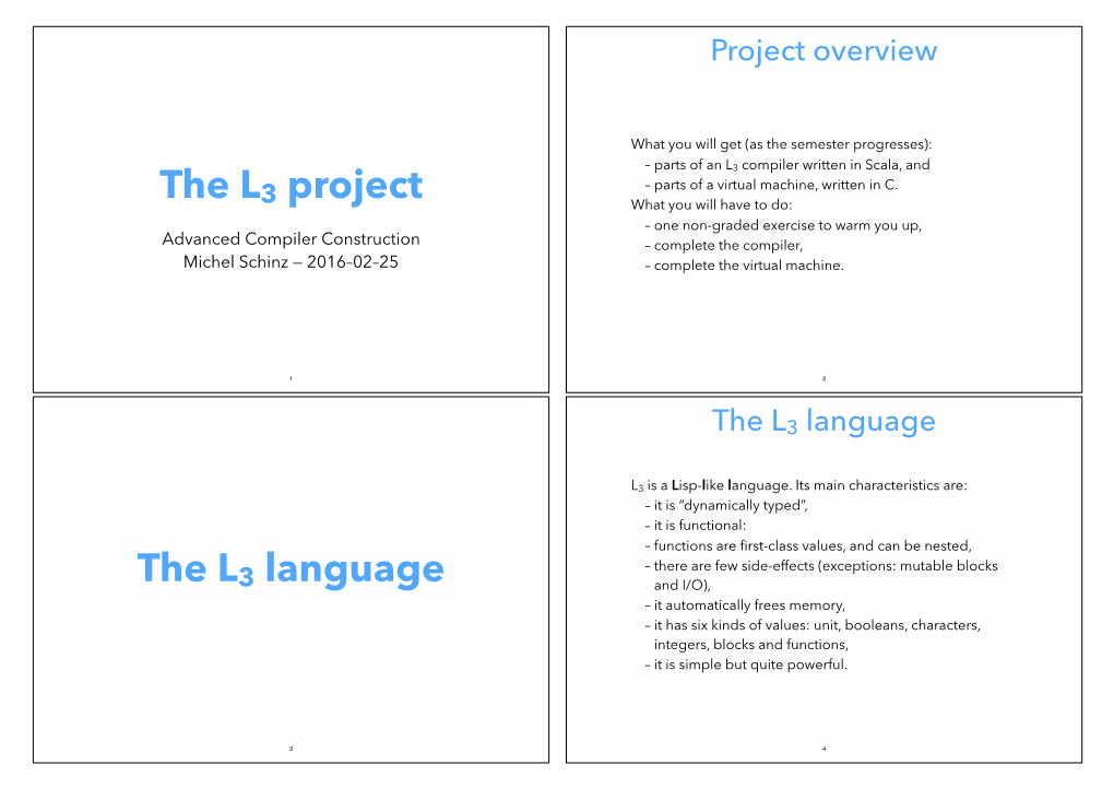 The L3 Project the L3 Language
