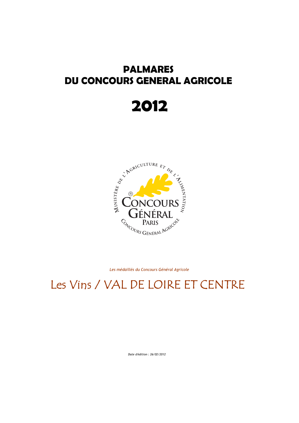 Palmarès Du Concours Général Agricole