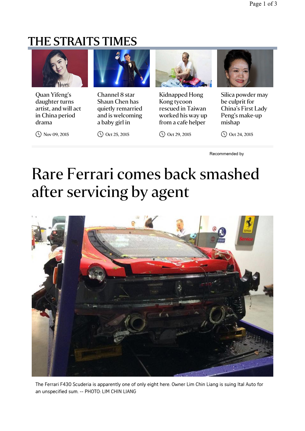 Rare Ferrari Comes Back Smashed After Servicing by Agent