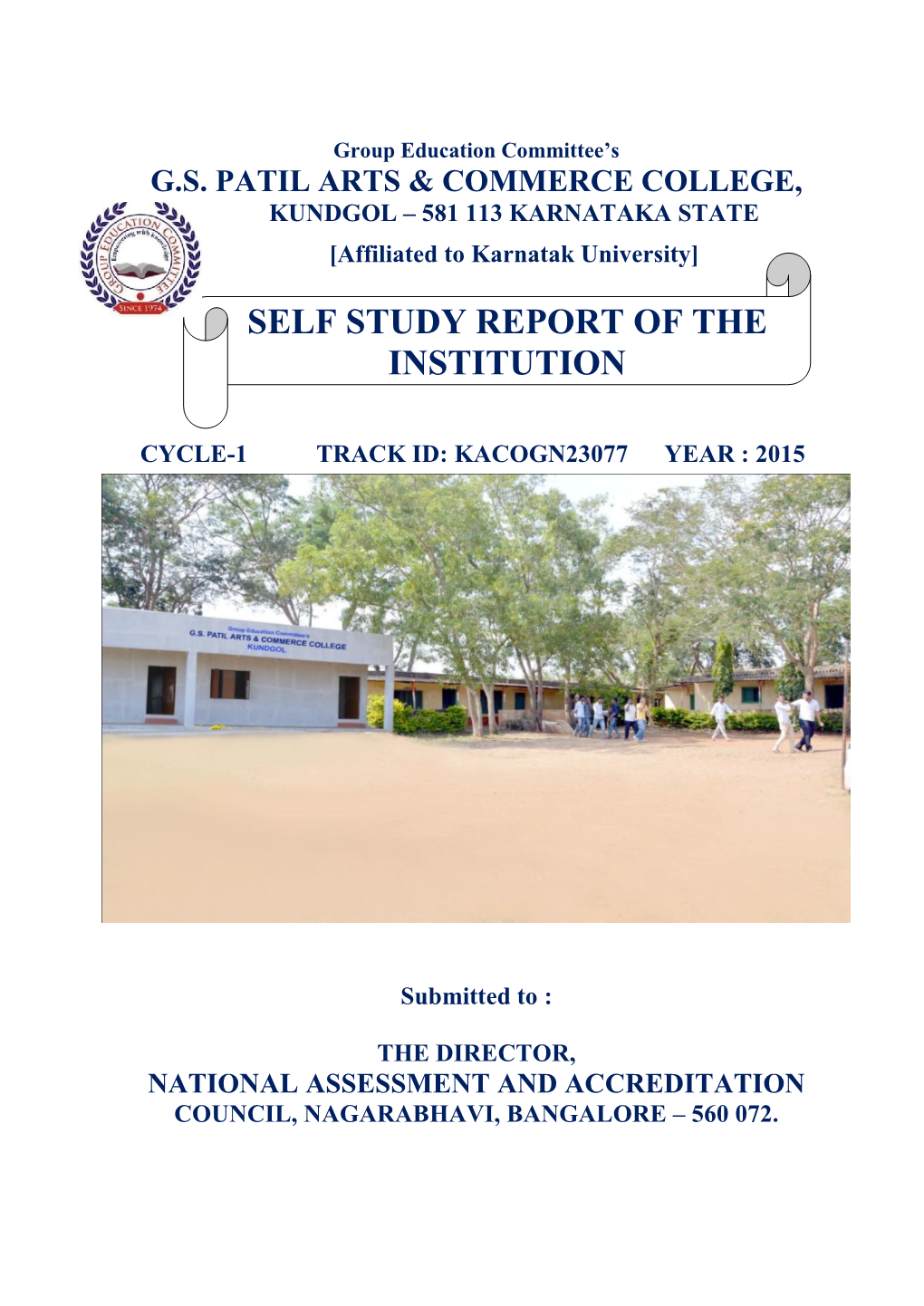 Self Study Report of the Institution