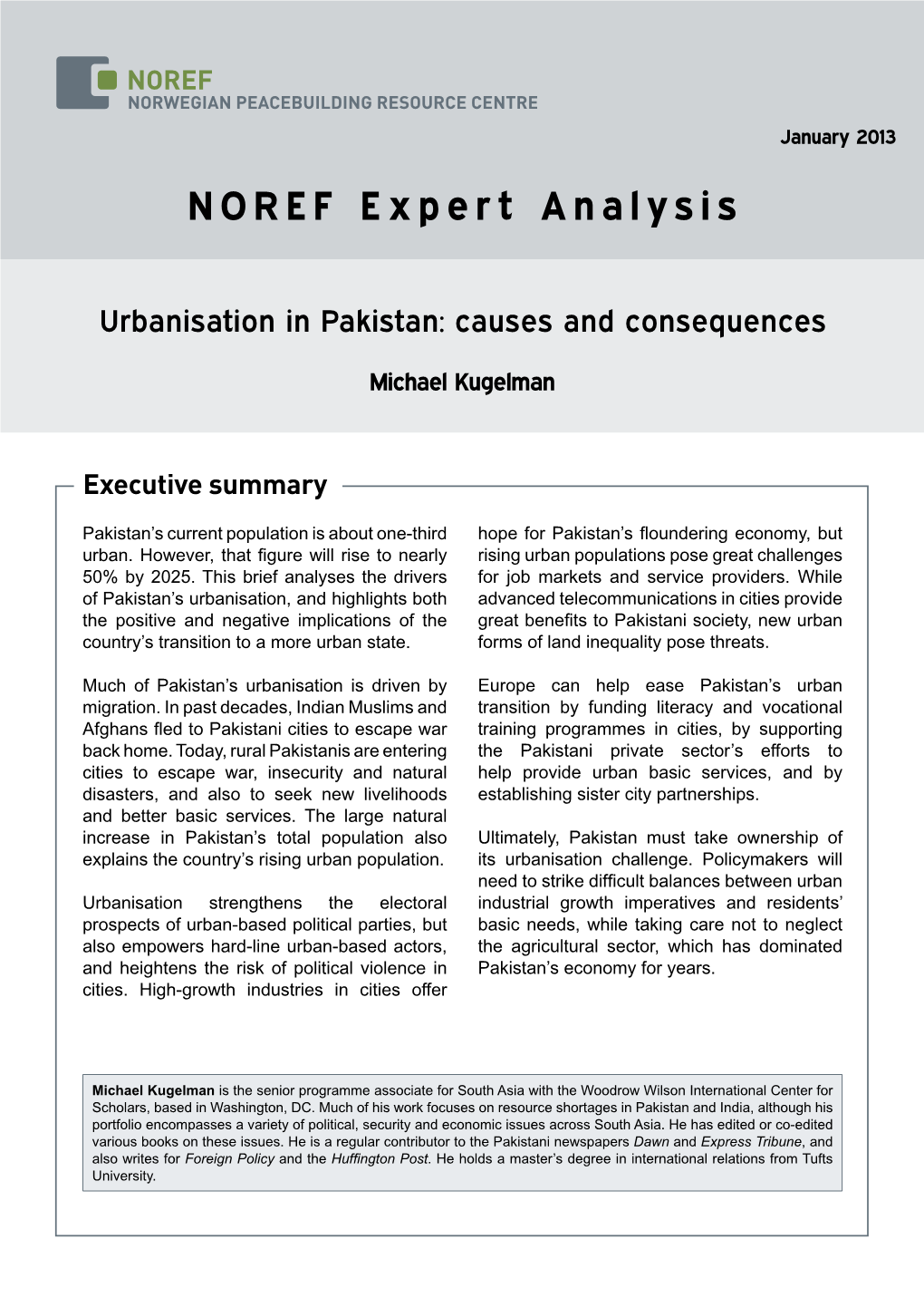 Urbanisation in Pakistan: Causes and Consequences