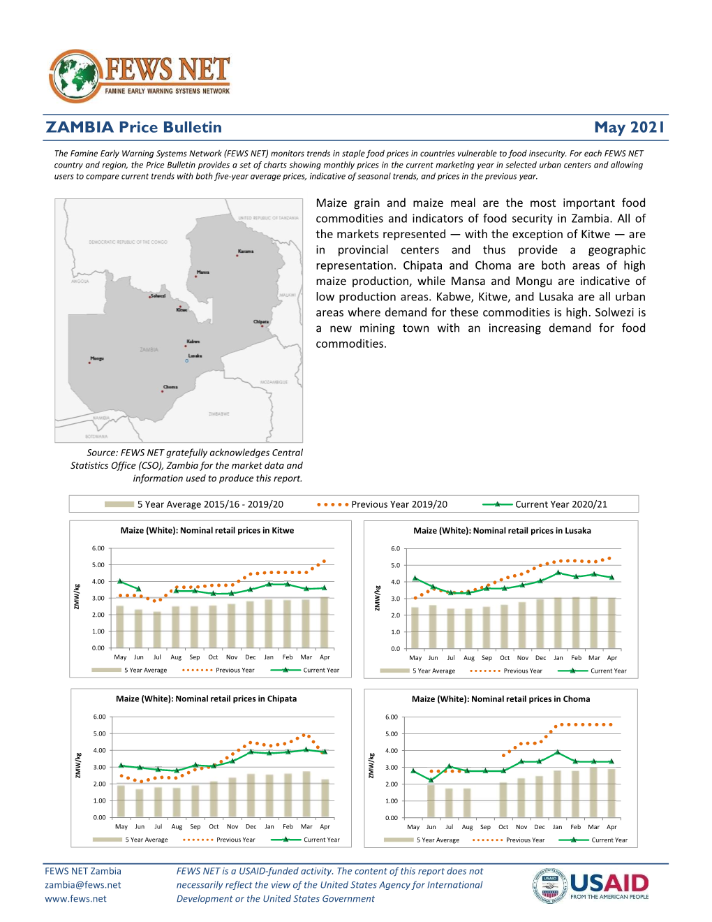 ZAMBIA Price Bulletin May 2021