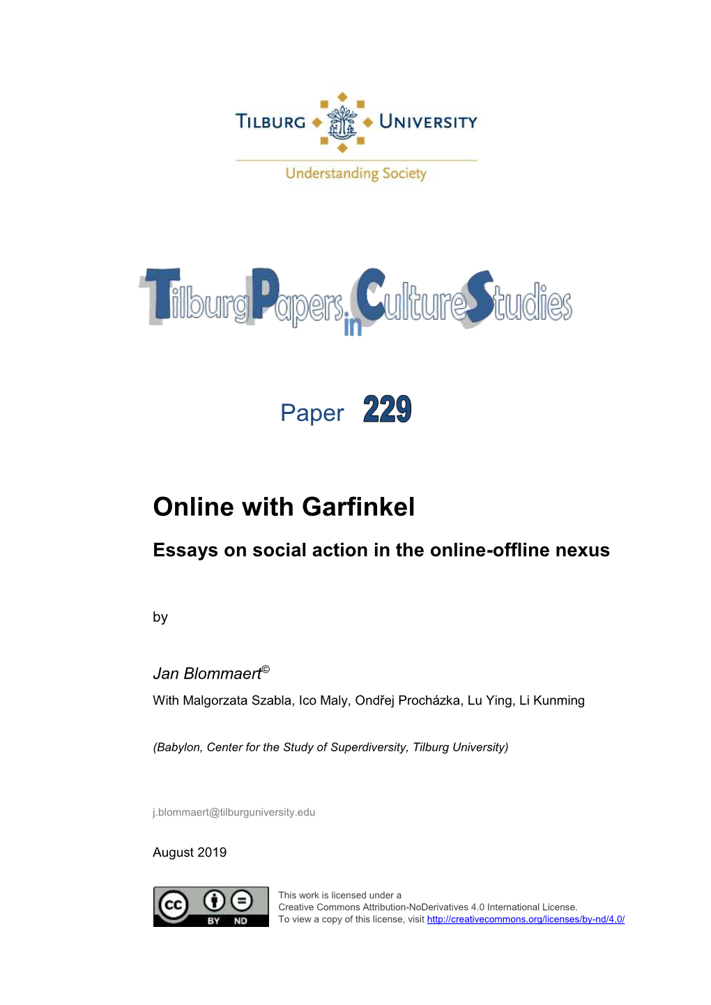 Online with Garfinkel