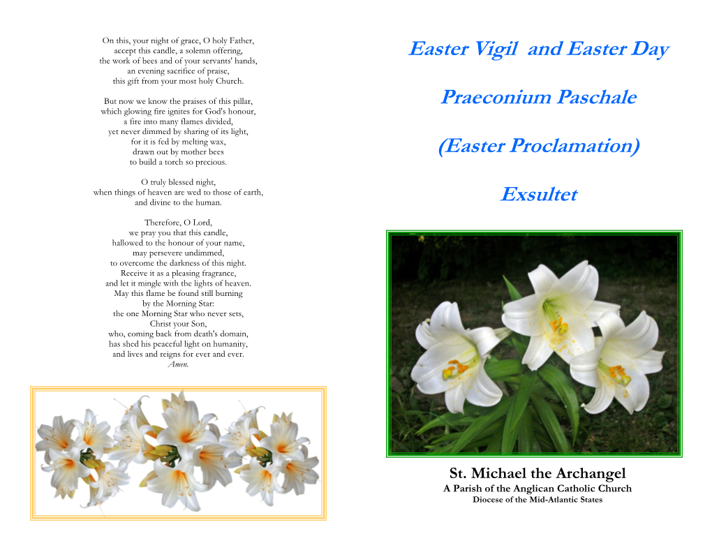 Easter Proclamation) to Build a Torch So Precious