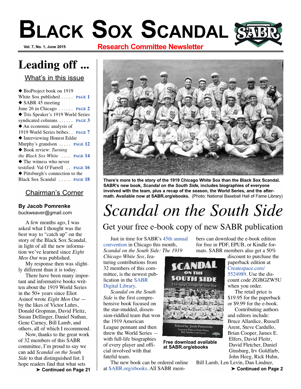 BLACK SOX SCANDAL Scandal on the South Side