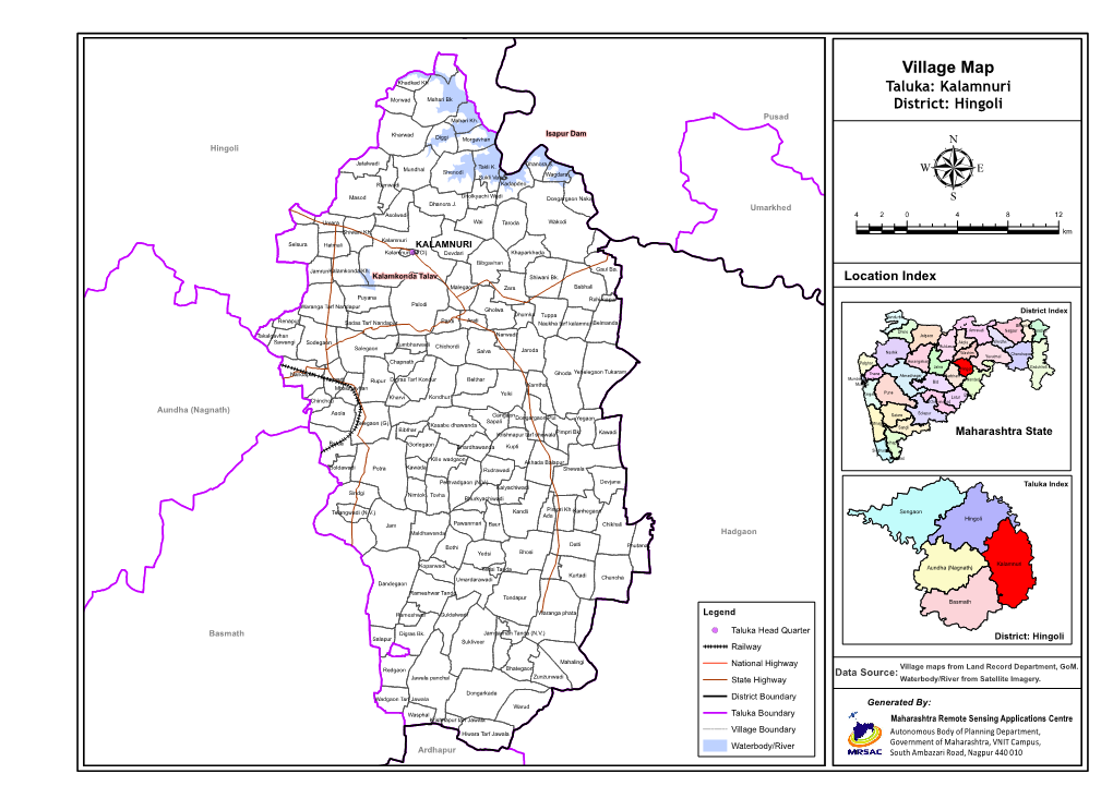 Village Map Khadkad Kh Taluka: Kalamnuri Morwad Mahari Bk District: Hingoli Mahari Kh