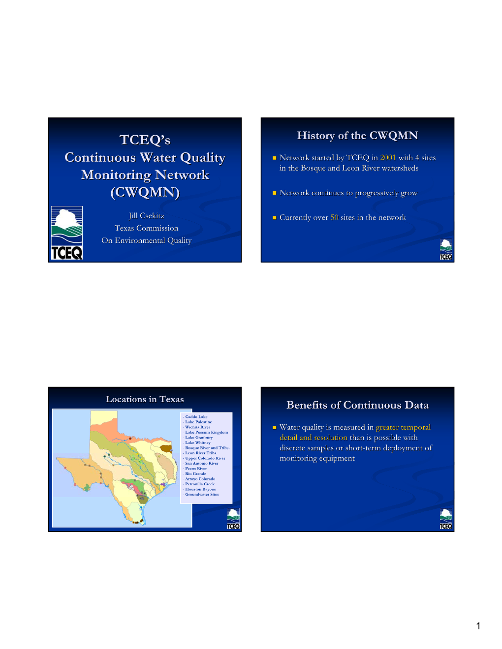 TCEQ's Continuous Water Quality Monitoring Network