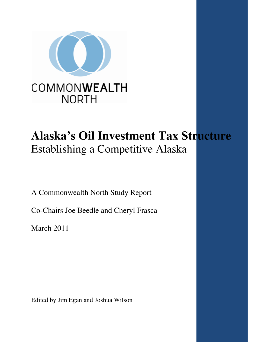 Alaska's Oil Investment Tax Structure
