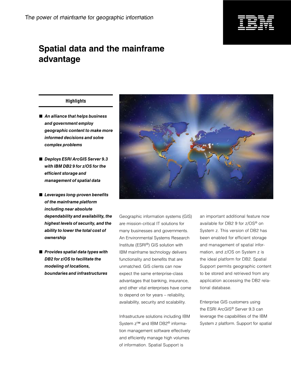 Spatial Data and the Mainframe Advantage