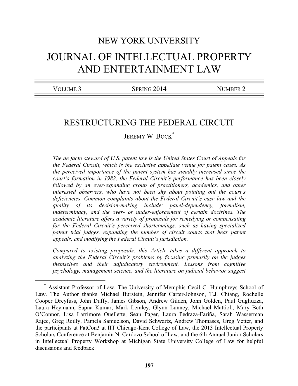 Journal of Intellectual Property and Entertainment Law