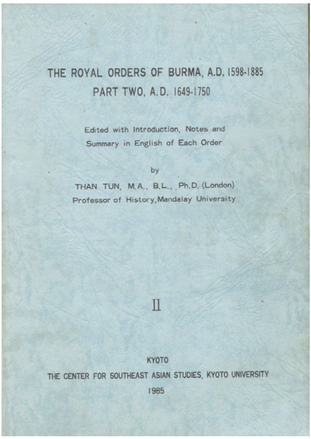 The Royal Orders 2 (Than Tun)