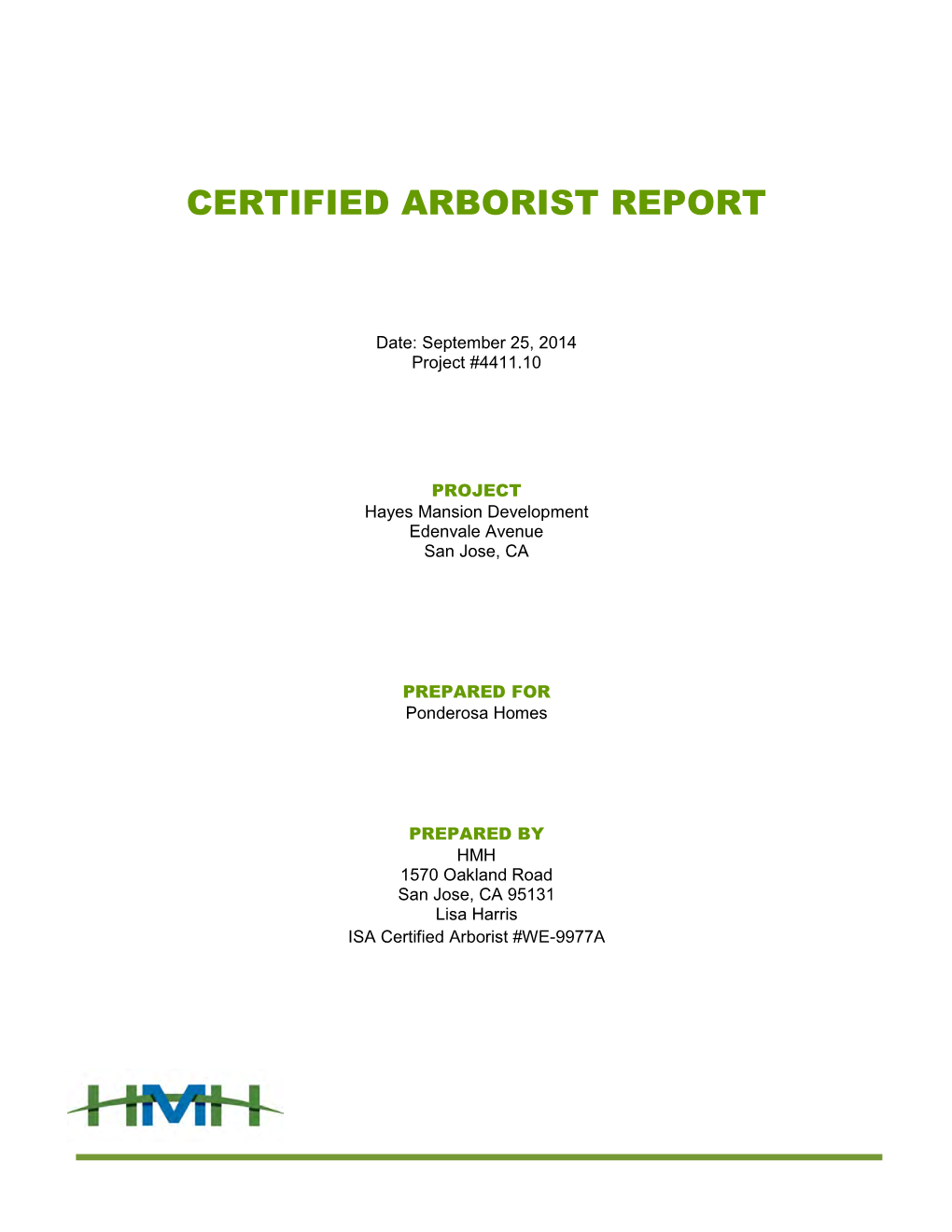 Certified Arborist Report