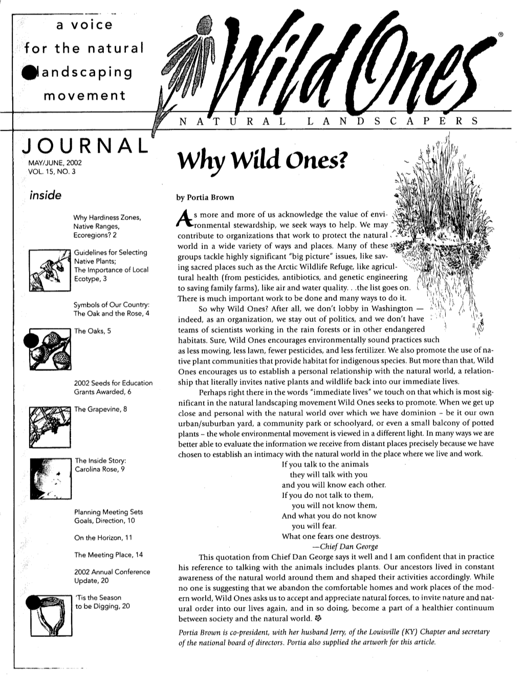JOURNAL MAY/JUNE,2002 Why Wild Ones? Vol