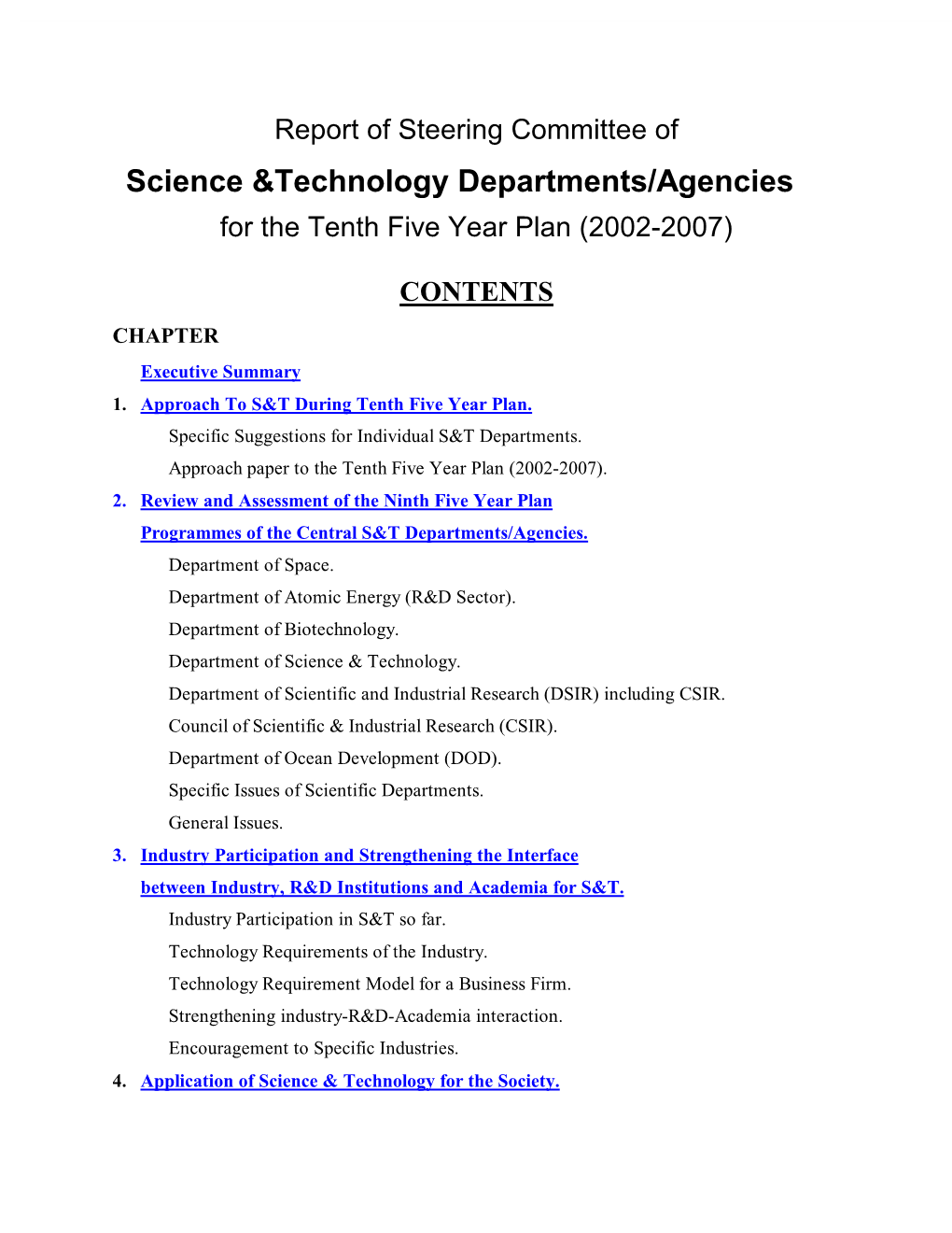 Science &Technology Departments/Agencies
