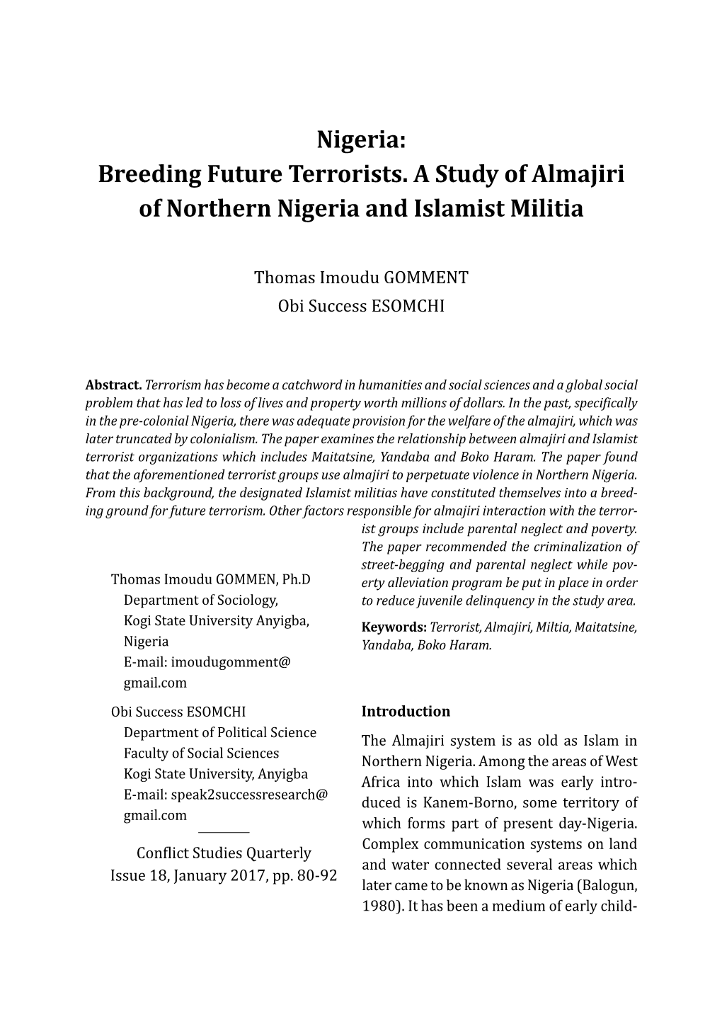Nigeria: Breeding Future Terrorists
