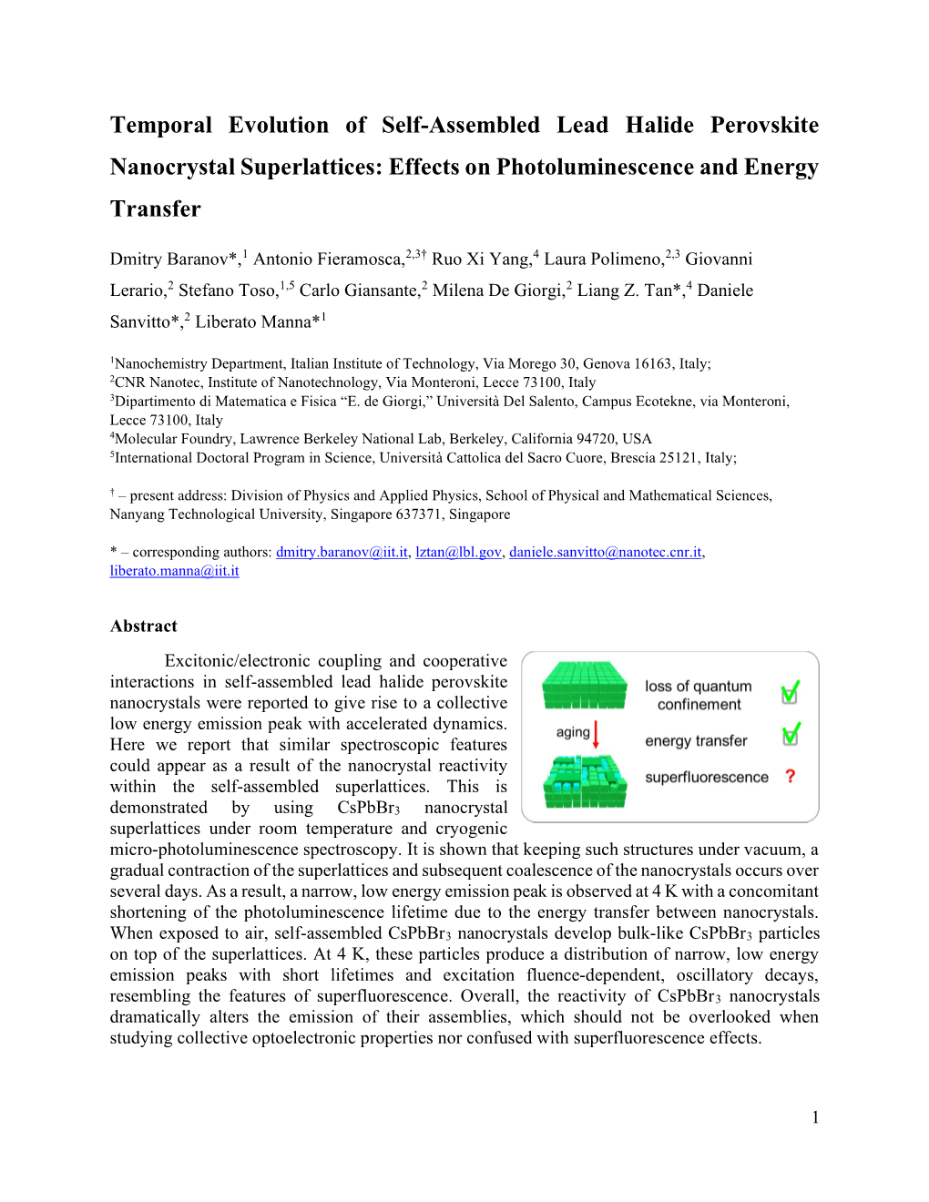 Temporal Evolution of Self-Assembled Lead Halide Perovskite Nanocrystal Superlattices: Effects on Photoluminescence and Energy Transfer