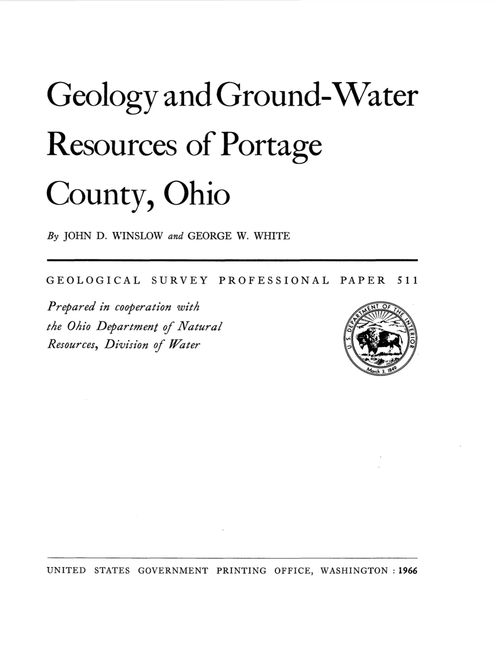 Geology and Ground-Water Resources of Portage County, Ohio