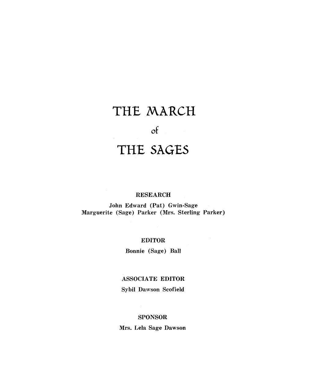 The March the Sages