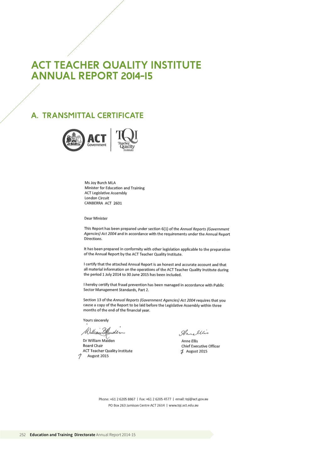 TQI Annual Report 2014-15