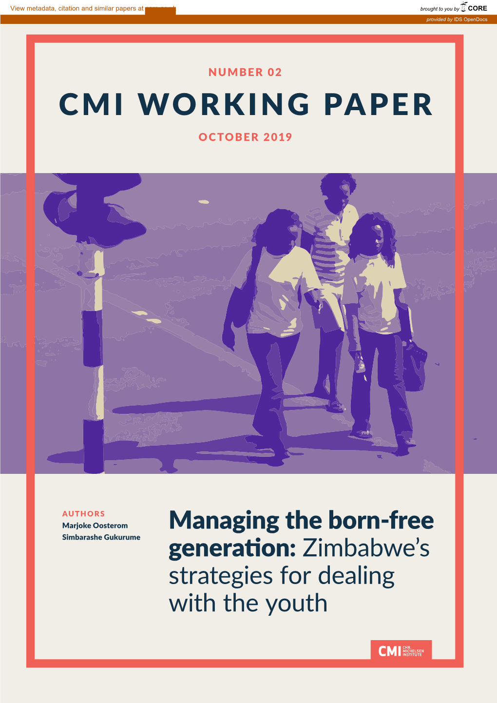 Managing the Born-Free Generation: Zimbabwe's Strategies for Dealing with the Youth