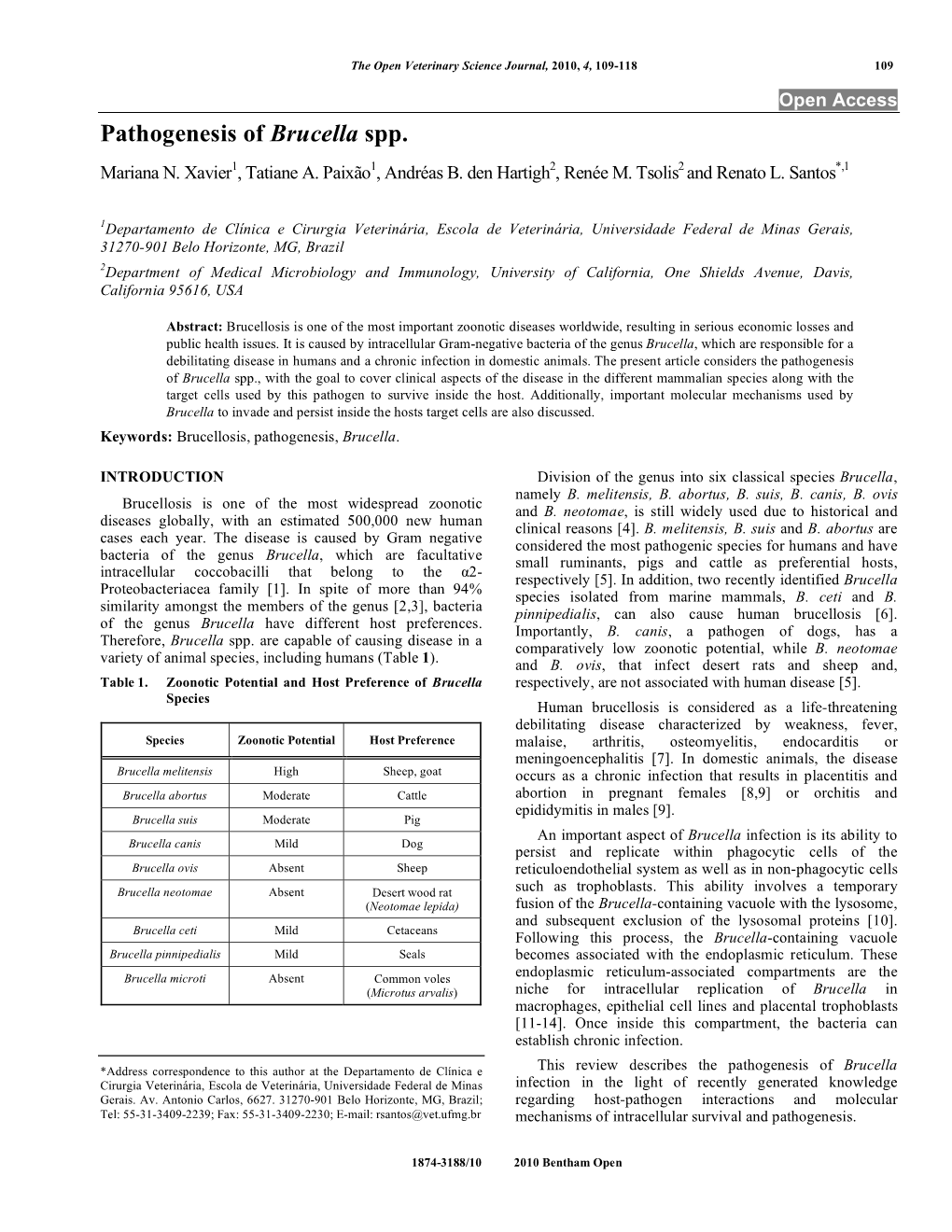 Pathogenesis of Brucella Spp. Mariana N