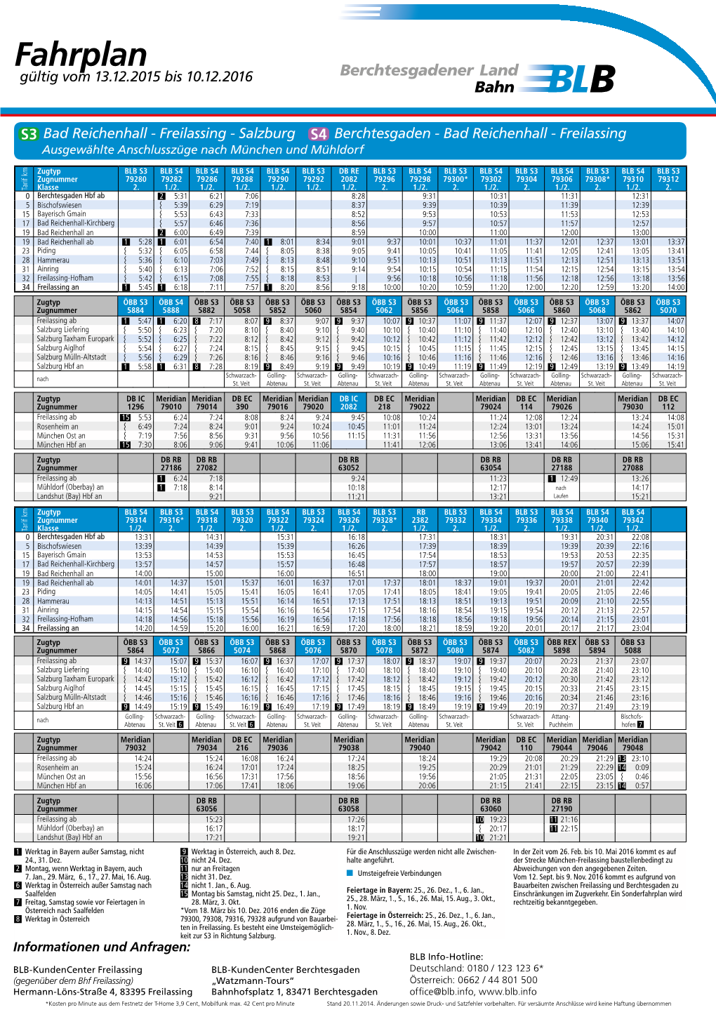 Fahrplan Gültig Vom 13.12.2015 Bis 10.12.2016