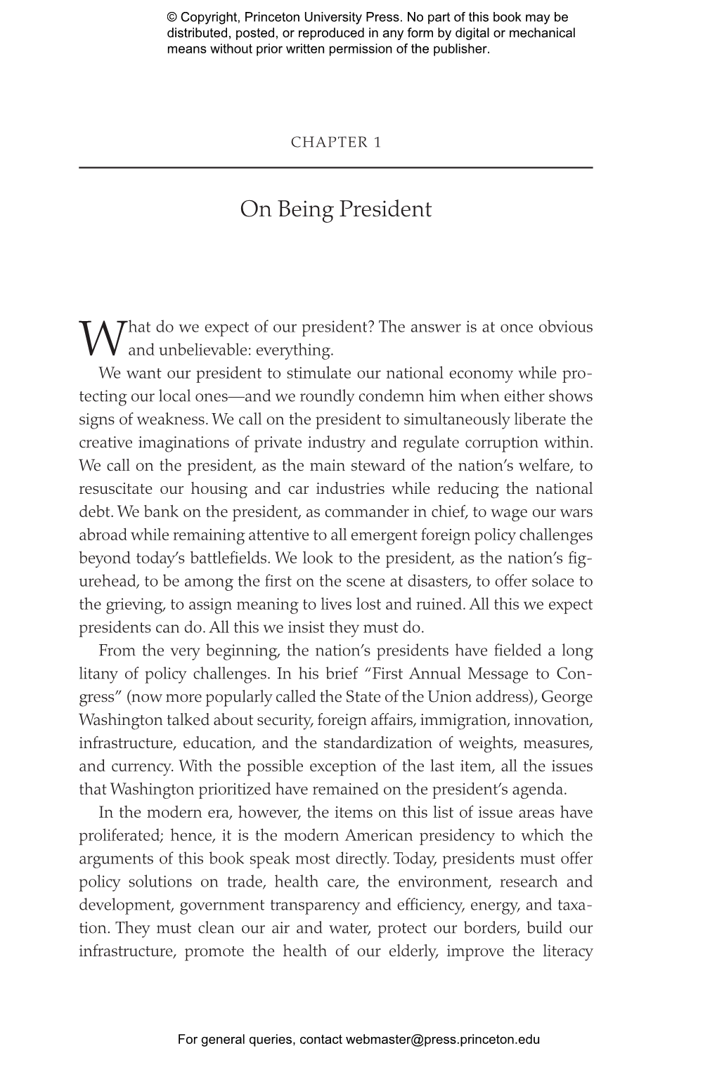 Thinking About the Presidency: the Primacy of Power