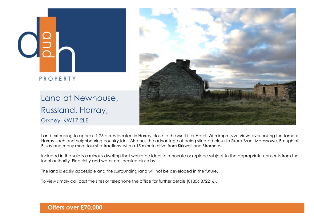 Land at Newhouse, Russland, Harray, Orkney, KW17 2LE