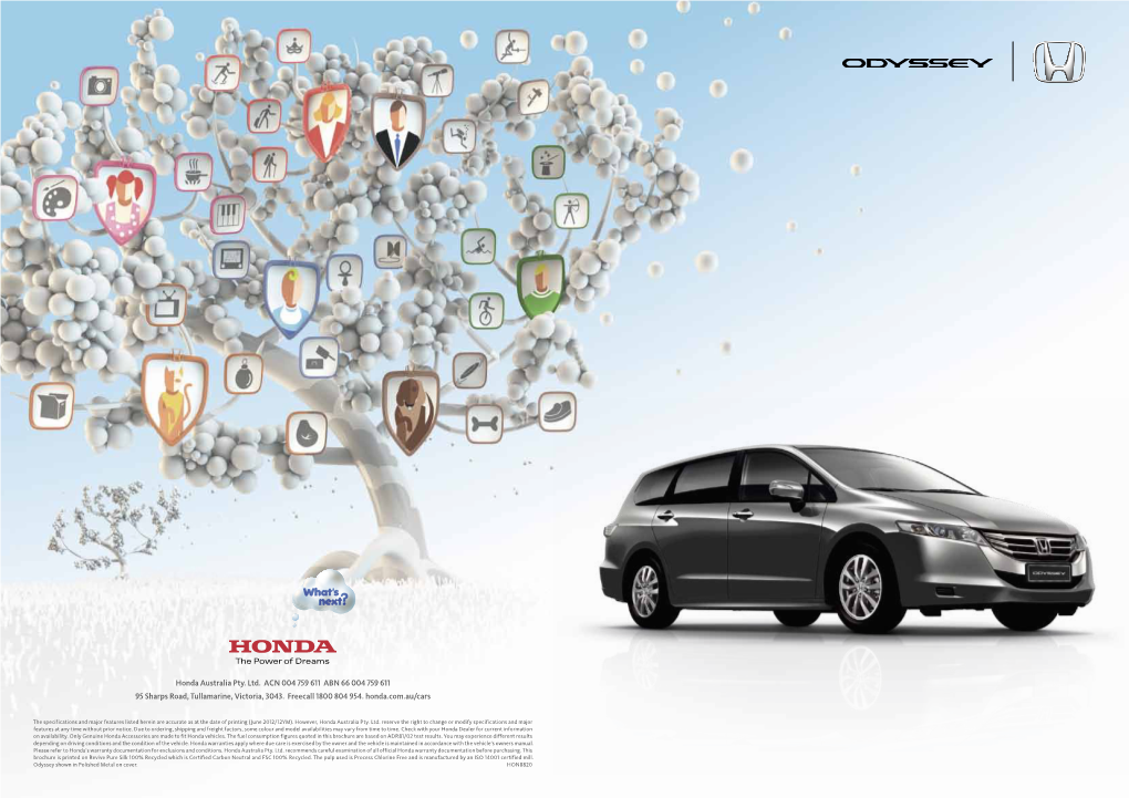 Honda Australia Pty. Ltd. ACN 004 759 611 ABN 66 004 759 611 95 Sharps Road, Tullamarine, Victoria, 3043