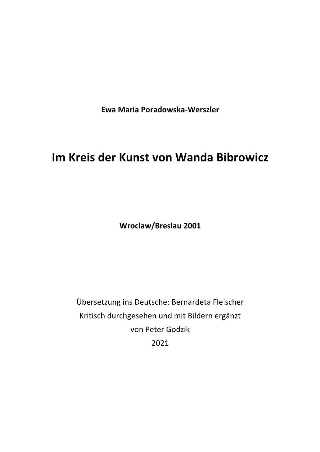 Im Kreis Der Kunst Von Wanda Bibrowicz