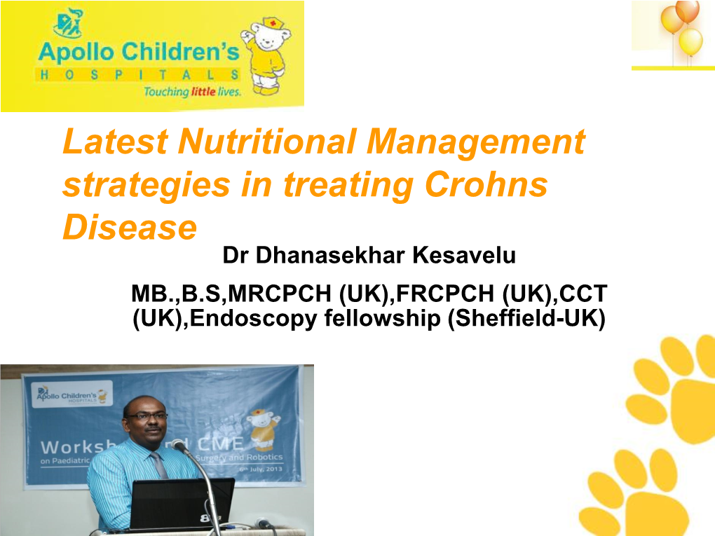 Latest Nutritional Management in Treating Crohn's Disease