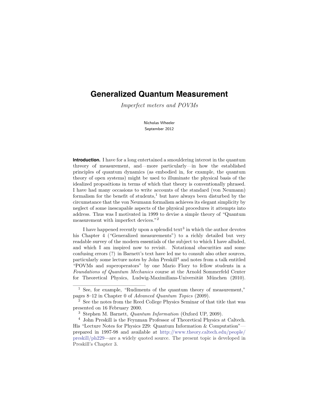 Generalized Quantum Measurement Imperfect Meters and Povms