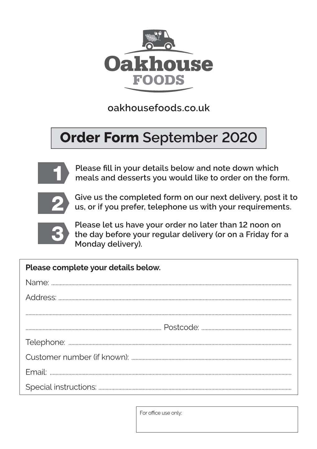 Order Form September 2020