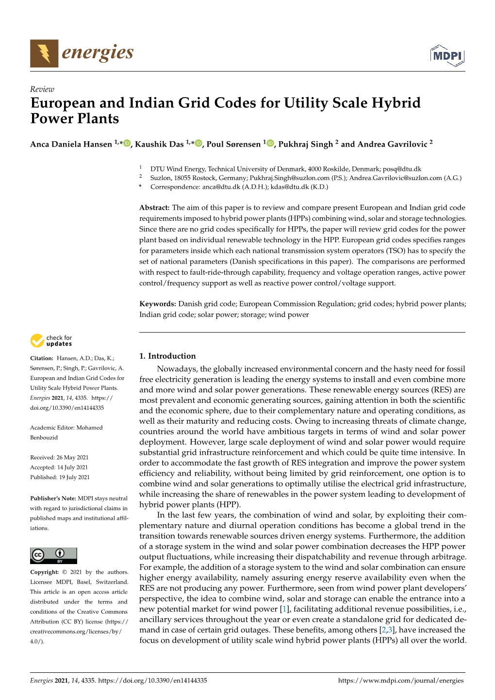 European and Indian Grid Codes for Utility Scale Hybrid Power Plants