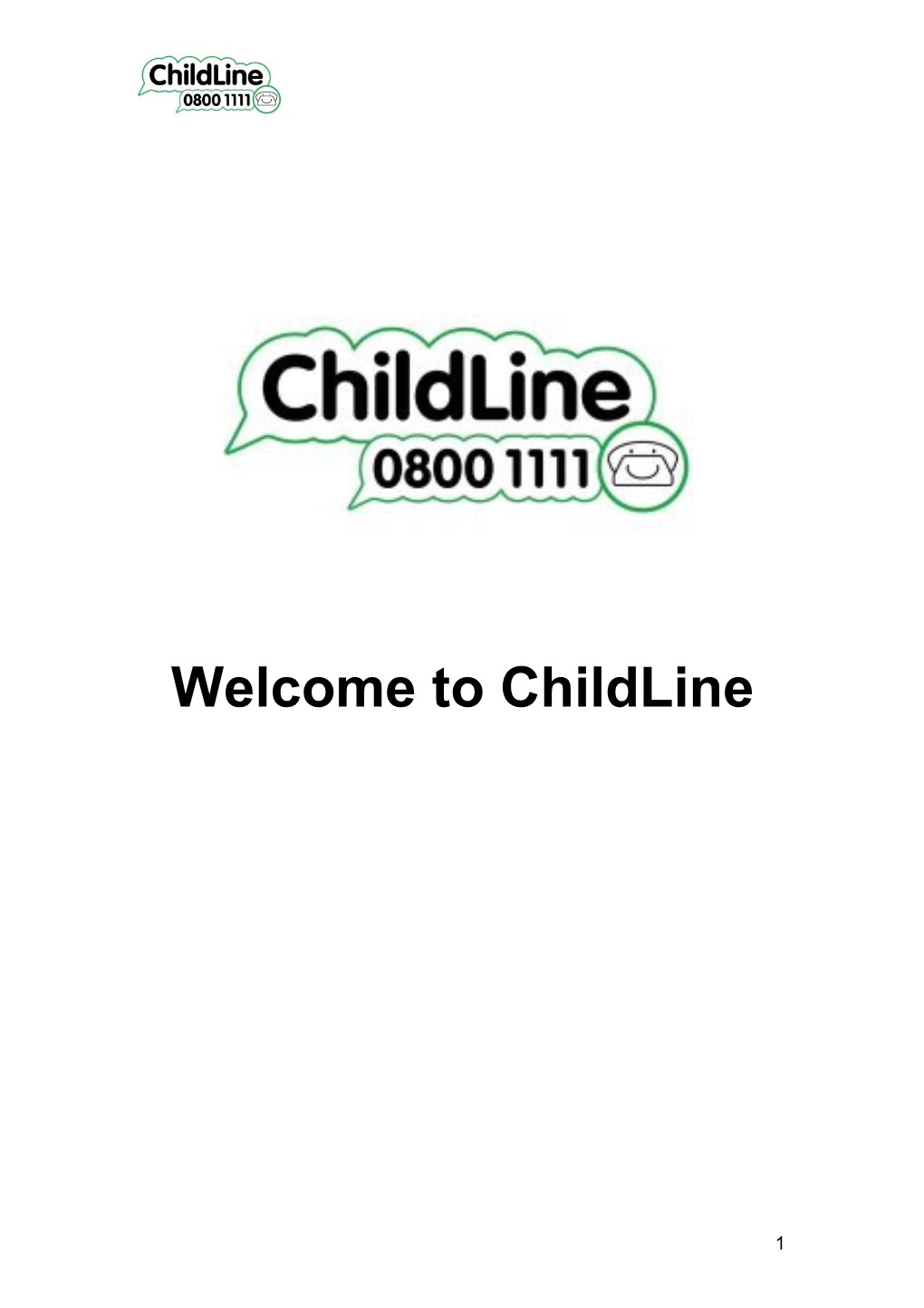 Introduction to Childline - Handout Pre Week by Week Course