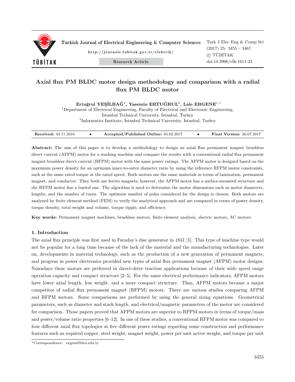 Axial Flux PM BLDC Motor Design Methodology and Comparison With