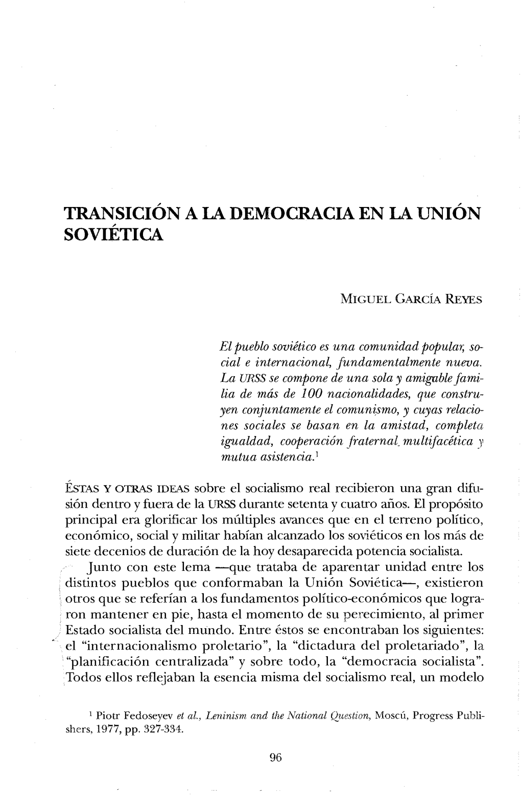 Transición a La Democracia En La Unión Soviética